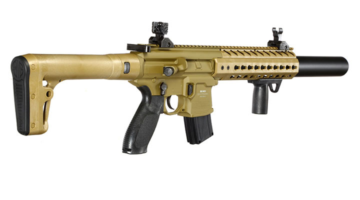 Sig Sauer MCX CO2 Luftgewehr Set 4,5 mm  mit 5 x 88 g CO2 Kartuschen, 3 Dosen Max Tactical Diabolos Kal. 4,5mm Farbe FDE Bild 4