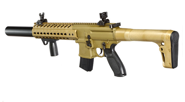 Sig Sauer MCX CO2 Luftgewehr Set 4,5 mm  mit 5 x 88 g CO2 Kartuschen, 3 Dosen Max Tactical Diabolos Kal. 4,5mm Farbe FDE Bild 8