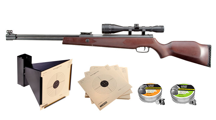 Hmmerli Hunter Force 900 Combo Set Luftgewehr 4,5 mm + 6x40 Zielfernrohr + Diabolos + Kugelfang + Zielscheiben