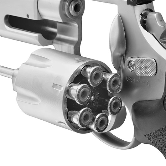 Smith & Wesson 629 Competitor 6 Zoll Vollmetall CO2 Revolver 4,5mm Diabolo silber/schwarz Bild 4