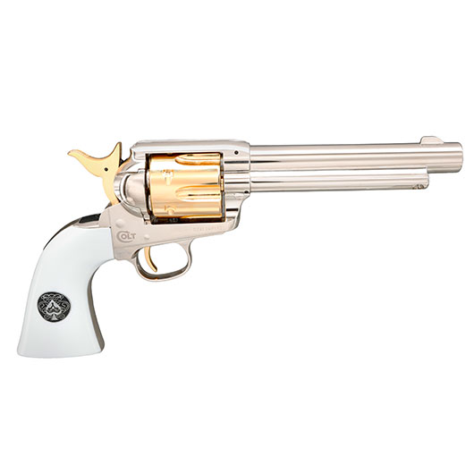 Colt Single Action Army .45 Smoke Wagon CO2-Revolver Kal. 4,5mm Diabolo silber/gold Limited Edition Bild 4