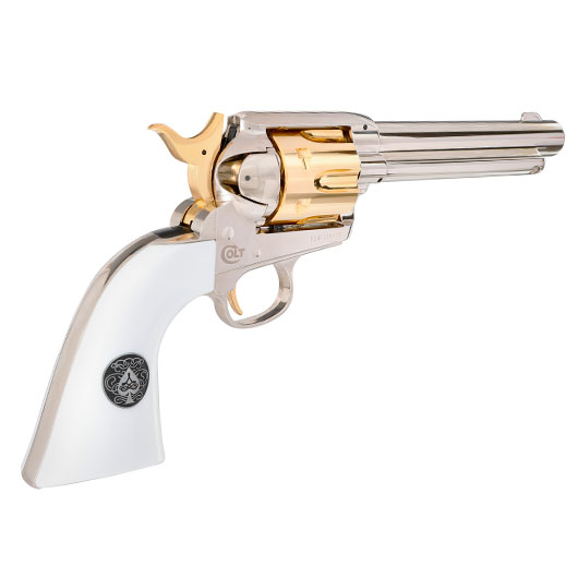 Colt Single Action Army .45 Smoke Wagon CO2-Revolver Kal. 4,5mm Diabolo silber/gold Limited Edition Bild 7