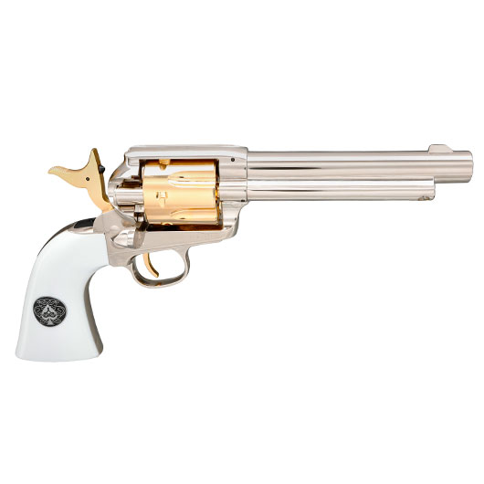 Colt Single Action Army .45 Smoke Wagon CO2-Revolver Kal. 4,5mm Diabolo silber/gold Limited Edition Bild 9