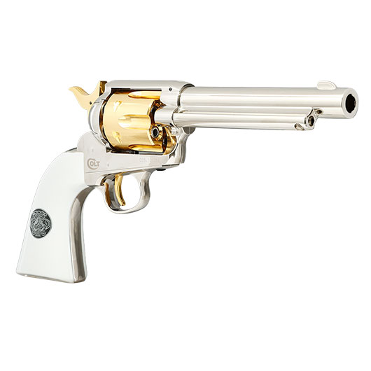 Colt Single Action Army .45 Smoke Wagon CO2-Revolver Kal. 4,5mm Diabolo silber/gold Limited Edition Bild 11