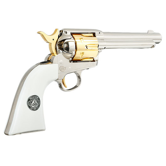 Colt Single Action Army .45 Smoke Wagon CO2-Revolver Kal. 4,5mm Diabolo silber/gold Limited Edition Bild 6