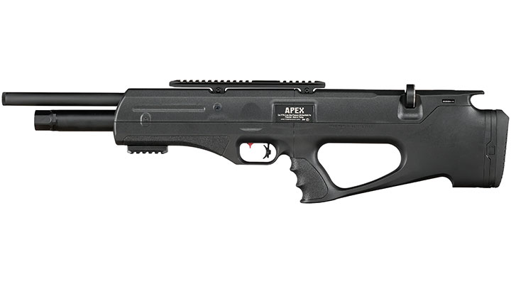 Reximex Apex Pressluftgewehr PCP Kal. 4,5mm Diabolo schwarz inkl. 2 x 14-Schuss Magazin und Flladapter