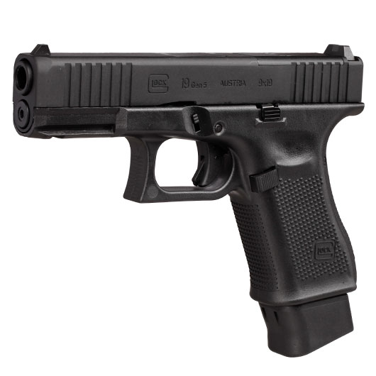 Glock 19 Gen5 MOS CO2 Luftpistole Kal. 4,5mm BB Blowback Metallschlitten schwarz inkl. Adapterplatten Bild 1