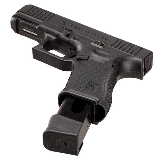 Glock 19 Gen5 MOS CO2 Luftpistole Kal. 4,5mm BB Blowback Metallschlitten schwarz inkl. Adapterplatten Bild 4