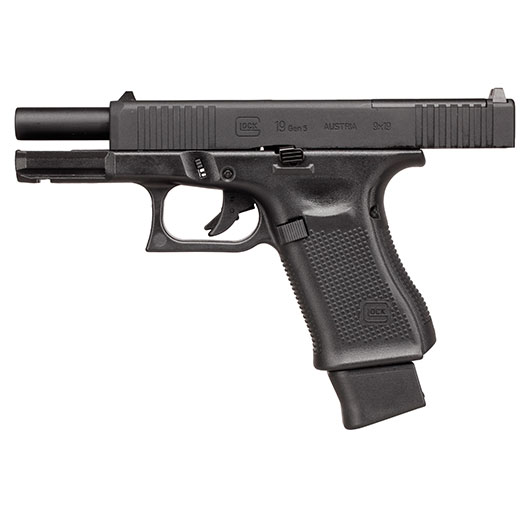 Glock 19 Gen5 MOS CO2 Luftpistole Kal. 4,5mm BB Blowback Metallschlitten schwarz inkl. Adapterplatten Bild 6