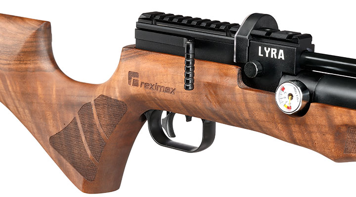 Reximex Lyra Pressluftgewehr PCP Kal. 4,5mm Diabolo Walnussholz inkl. 2 x 14-Schuss Magazin & Einzelschussadapter Bild 9