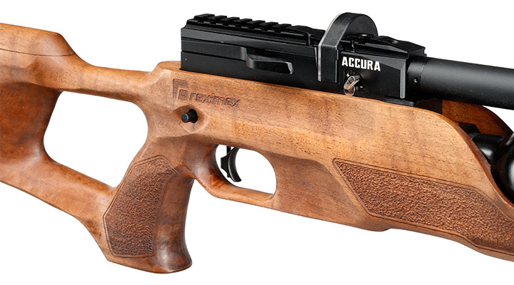 Reximex Accura Pressluftgewehr PCP Kal. 4,5mm Diabolo Walnussholz inkl. 2 x 14-Schuss Magazin & Einzelschussadapter Bild 10