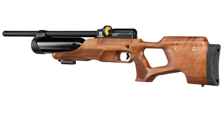 Reximex Accura Pressluftgewehr PCP Kal. 4,5mm Diabolo Walnussholz inkl. 2 x 14-Schuss Magazin & Einzelschussadapter Bild 2