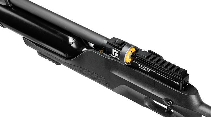 Reximex Accura Pressluftgewehr PCP Kal. 4,5mm Diabolo schwarz inkl. 2 x 14-Schuss Magazin & Einzelschussadapter Bild 3