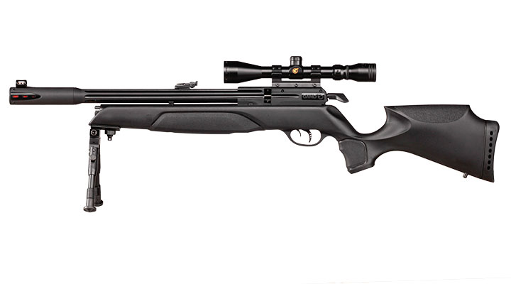 Gamo Arrow Pressluftgewehr PCP Kal. 4,5mm Diabolo 10-schssig schwarz inkl. 10-Schuss Magazin, Zielfernrohr WR 3-9x40 & Zwei