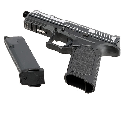EMG / Strike Industries ARK CO2 Luftpistole Kal. 4,5mm BB Blowback Metallschlitten silber/schwarz Bild 5