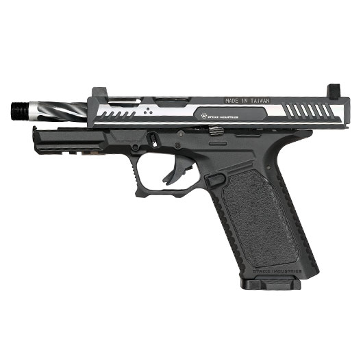 EMG / Strike Industries ARK CO2 Luftpistole Kal. 4,5mm BB Blowback Metallschlitten silber/schwarz Bild 6