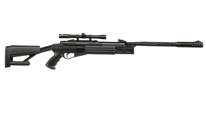 Mercury air AirTact Knicklauf Luftgewehr Kal. 4,5mm Diabolo 12-schssig schwarz inkl. 4x20 Optima Zielfernrohr Bild 4