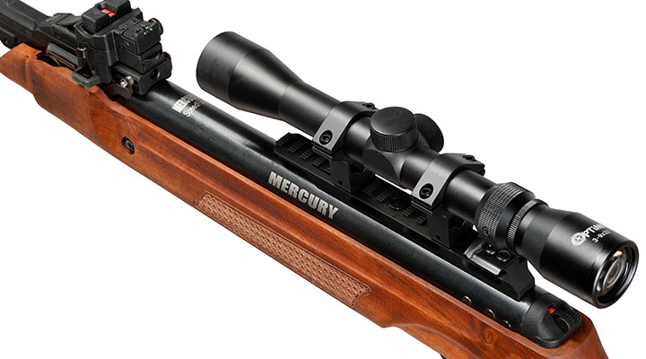 Mercury air Speedfire Knicklauf Luftgewehr Kal. 4,5mm Diabolo 12-schssig Holzschaft inkl. 3-9x32 Zielfernrohr Bild 3