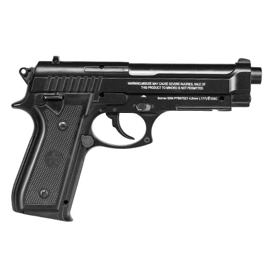 Borner 92M CO2 Luftpistole Kal. 4,5mm BB Vollmetall schwarz Bild 3