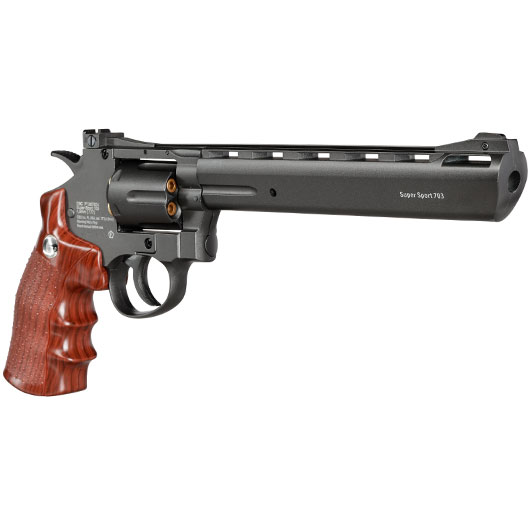 Borner Super Sport 703 CO2-Revolver Kal. 4,5 mm BB Vollmetall schwarz inkl. Speedloader & Ersatzhlsen Bild 6