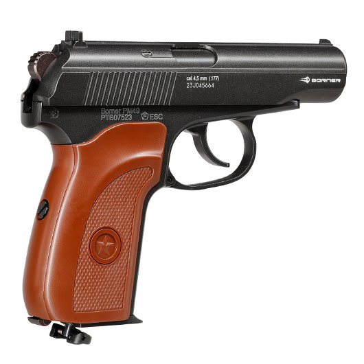 Borner PM49 CO2 Luftpistole Kal. 4,5 mm BB Blowback Metallschlitten schwarz Bild 8