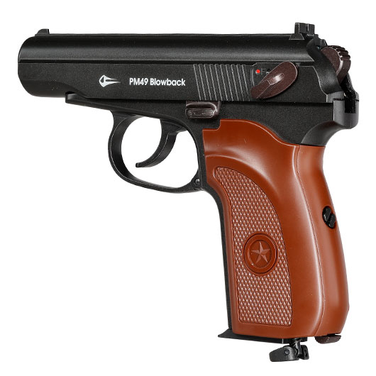 Borner PM49 CO2 Luftpistole Kal. 4,5 mm BB Blowback Metallschlitten schwarz Bild 2