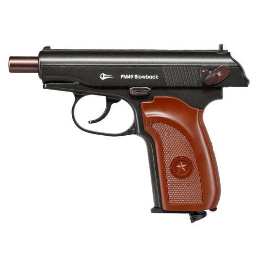 Borner PM49 CO2 Luftpistole Kal. 4,5 mm BB Blowback Metallschlitten schwarz Bild 6