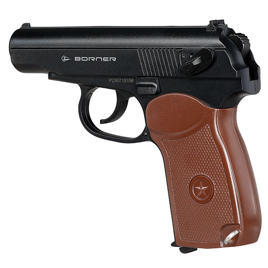 Borner PM No1 CO2 Luftpistole Kal. 4,5mm BB schwarz/braun inkl. CO2-Kapseln & Stahl-BB�s Bild 2