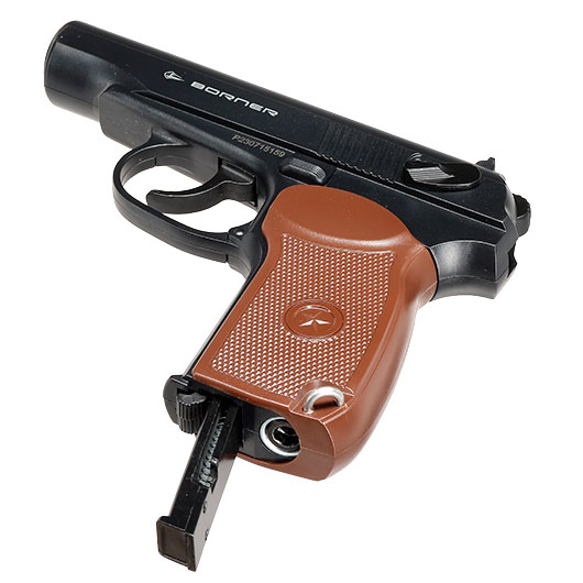 Borner PM No1 CO2 Luftpistole Kal. 4,5mm BB schwarz/braun inkl. CO2-Kapseln & Stahl-BB�s Bild 4