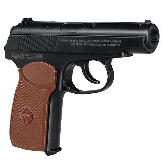 Borner PM No1 CO2 Luftpistole Kal. 4,5mm BB schwarz/braun inkl. CO2-Kapseln & Stahl-BB�s Bild 6