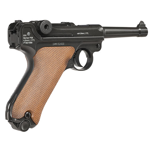 Borner P08 CO2 Luftpistole Kal. 4,5mm BB BlowBack Vollmetall dunkelgrau Bild 11