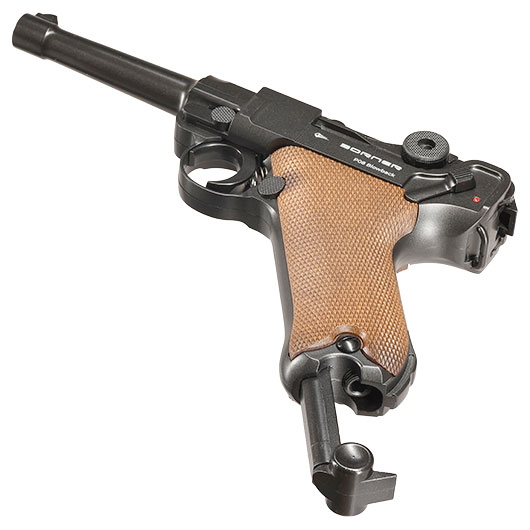 Borner P08 CO2 Luftpistole Kal. 4,5mm BB BlowBack Vollmetall dunkelgrau Bild 6