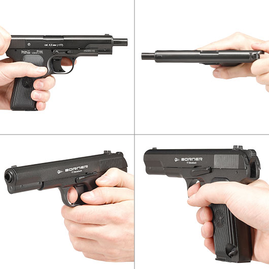 Borner TT CO2 Luftpistole Kal. 4,5mm BB BlowBack Vollmetall dunkelgrau Bild 10