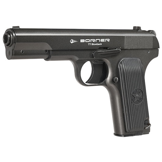 Borner TT CO2 Luftpistole Kal. 4,5mm BB BlowBack Vollmetall dunkelgrau Bild 2