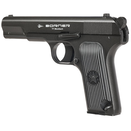 Borner TT CO2 Luftpistole Kal. 4,5mm BB BlowBack Vollmetall dunkelgrau Bild 4