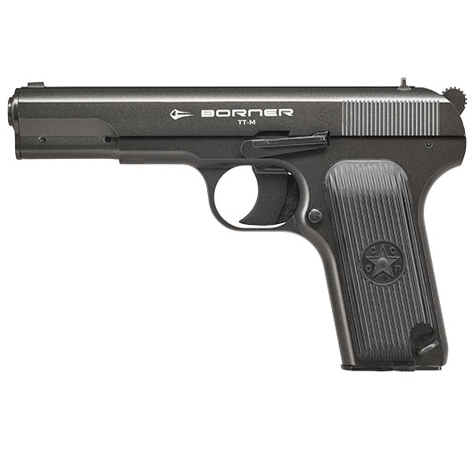 Borner TT-M CO2 Luftpistole Kal. 4,5mm BB Non-BlowBack Vollmetall grau