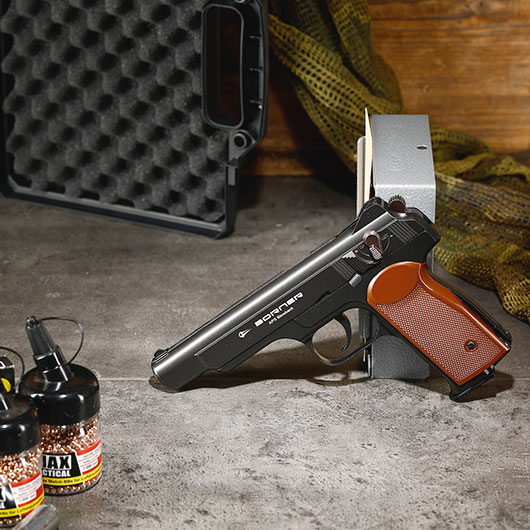 Borner APS CO2 Luftpistole Kal. 4,5mm BB BlowBack Vollmetall schwarz Bild 1