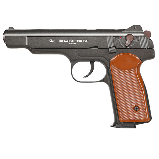Borner APS-M CO2 Luftpistole Kal. 4,5mm BB Non-BlowBack Vollmetall schwarz