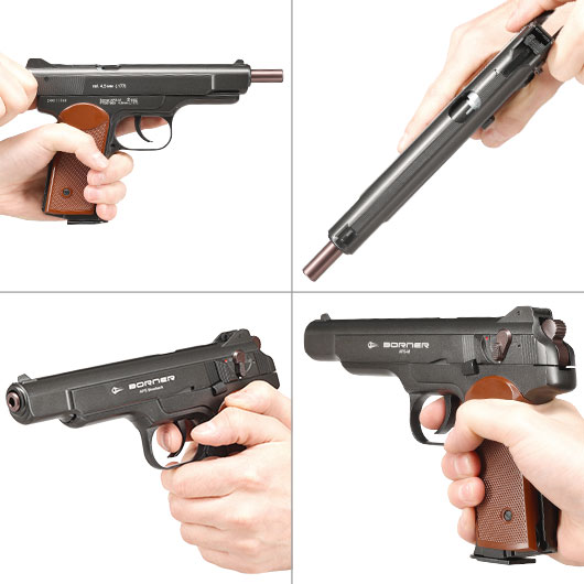 Borner APS-M CO2 Luftpistole Kal. 4,5mm BB Non-BlowBack Vollmetall schwarz Bild 10