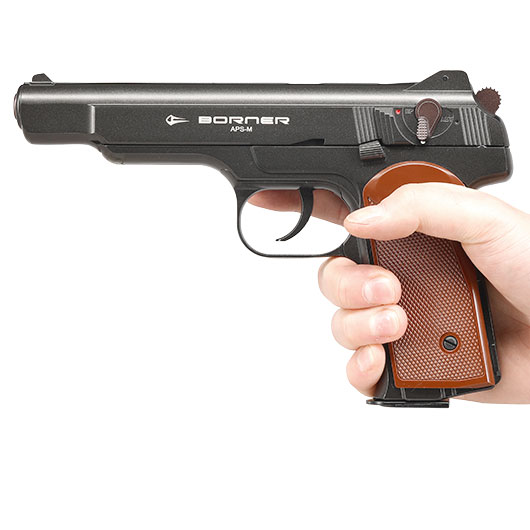 Borner APS-M CO2 Luftpistole Kal. 4,5mm BB Non-BlowBack Vollmetall schwarz Bild 5