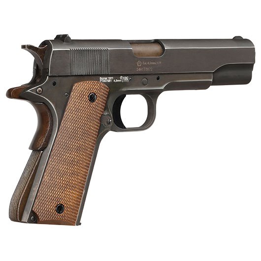 Borner 1911 CO2 Luftpistole Kal. 4,5mm BB BlowBack Vollmetall Vintage Used-Look Optik Bild 11