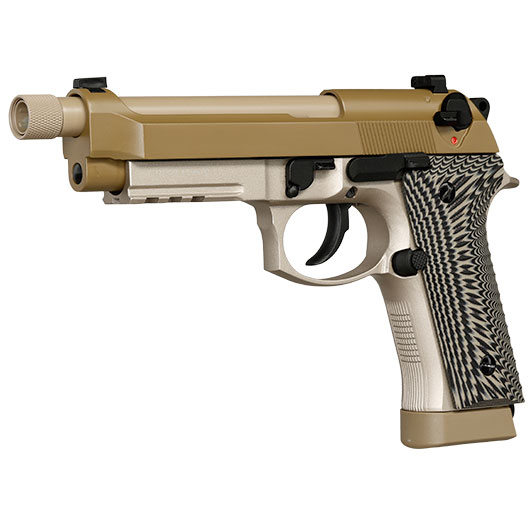 KLI M92A3 CO2 Luftpistole Kal. 4,5 mm BB Vollmetall Blowback Desert Tan - G10 Grip Edition Bild 2