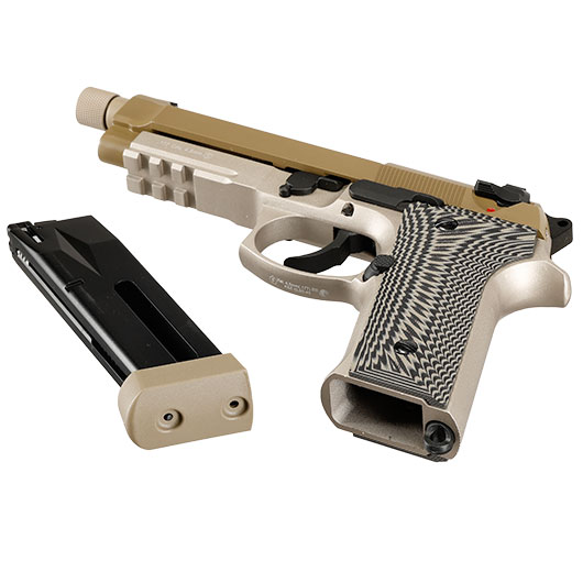 KLI M92A3 CO2 Luftpistole Kal. 4,5 mm BB Vollmetall Blowback Desert Tan - G10 Grip Edition Bild 7