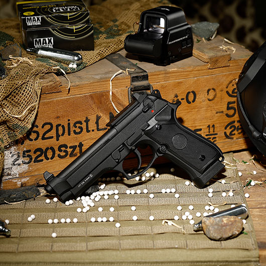 KLI M92 Optic Ready CO2 Luftpistole Kal. 4,5 mm BB Vollmetall Blowback schwarz Bild 1