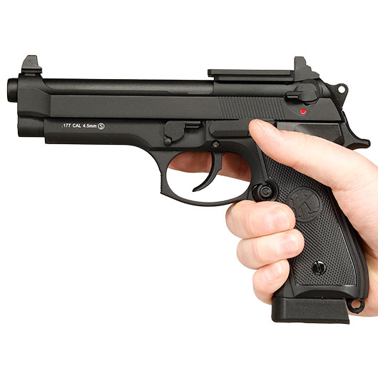 KLI M92 Optic Ready CO2 Luftpistole Kal. 4,5 mm BB Vollmetall Blowback schwarz Bild 3