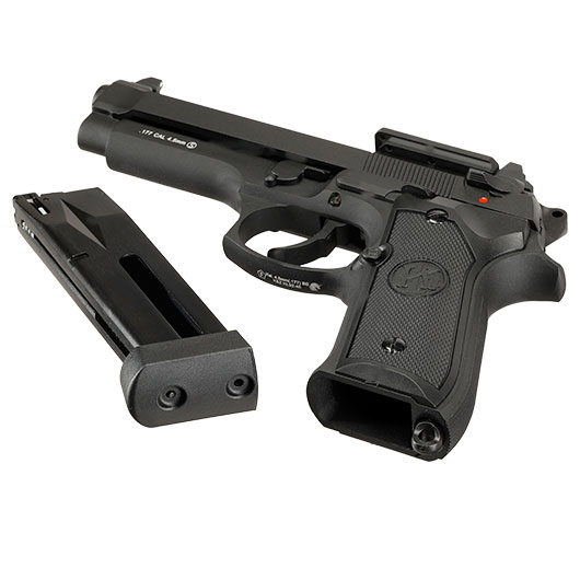 KLI M92 Optic Ready CO2 Luftpistole Kal. 4,5 mm BB Vollmetall Blowback schwarz Bild 7
