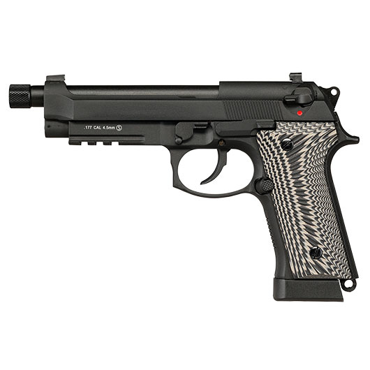 KLI M92A3 CO2 Luftpistole Kal. 4,5 mm BB Vollmetall Blowback schwarz - G10 Grip Edition