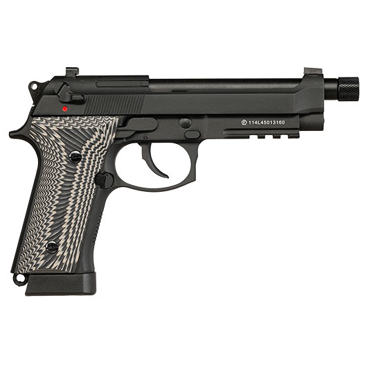 KLI M92A3 CO2 Luftpistole Kal. 4,5 mm BB Vollmetall Blowback schwarz - G10 Grip Edition Bild 5