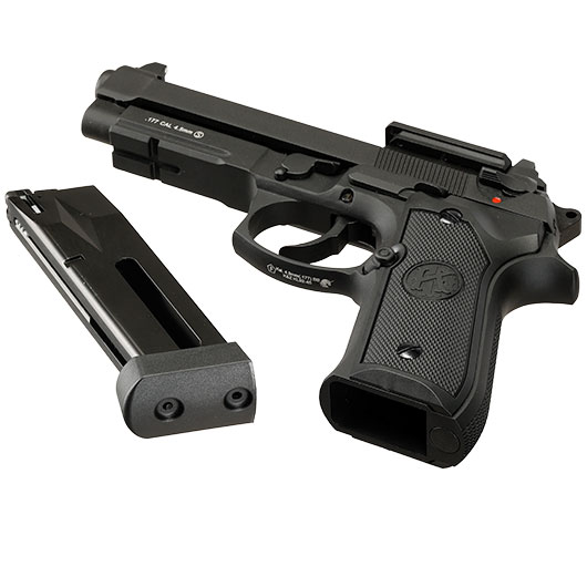 KLI M92A1 Optic Ready CO2 Luftpistole Kal. 4,5 mm BB Vollmetall Blowback schwarz Bild 7