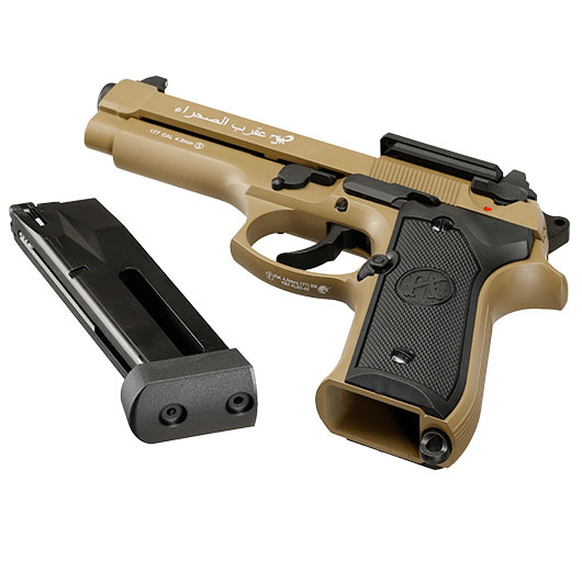 KLI M92 Optic Ready Sahara LE CO2 Luftpistole Kal. 4,5 mm BB Vollmetall Blowback Desert Tan Bild 7